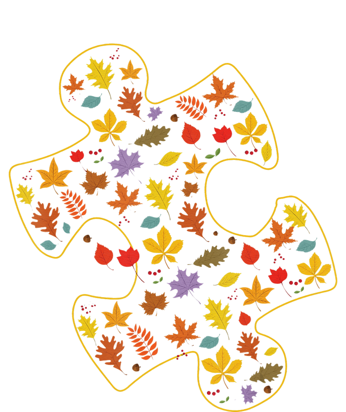 Autism Awareness Fall Leaf Autumn Thanksgiving Puzzle Piece T-Shirt