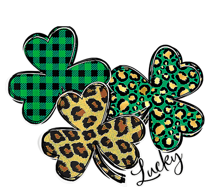 Plaid Shamrock Leopard Cheetah Lucky St Patricks Day Wo Cooling Performance Crew T-Shirt