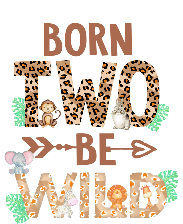 Born 2 Be Wild Birthday Decorations Zoo Animals 2nd Gift Full Zip Hoodie