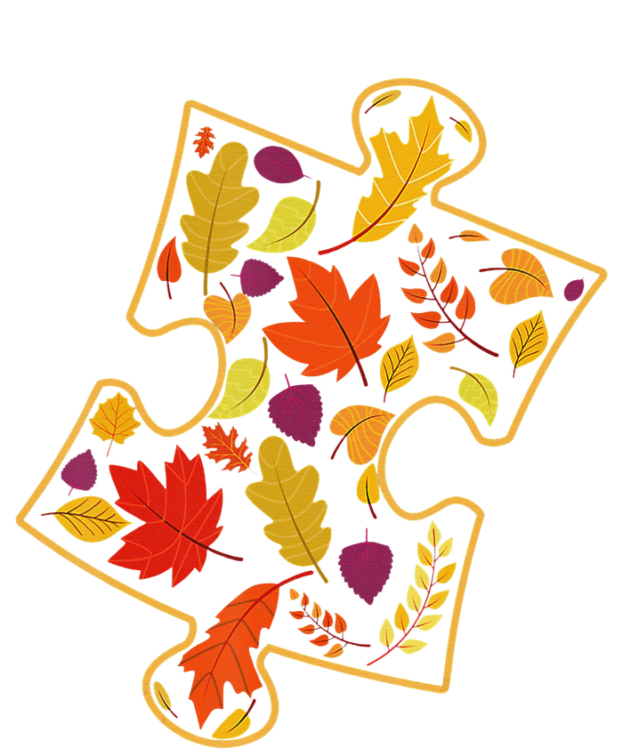 Autism Awareness Fall Leaf Autumn Thanksgiving Puzzle Piece Cooling Performance Crew T-Shirt