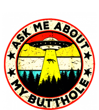 Ask Me About My Butthole Funny Ufo Alien Abduction Vintage Softstyle Adult Sport Polo