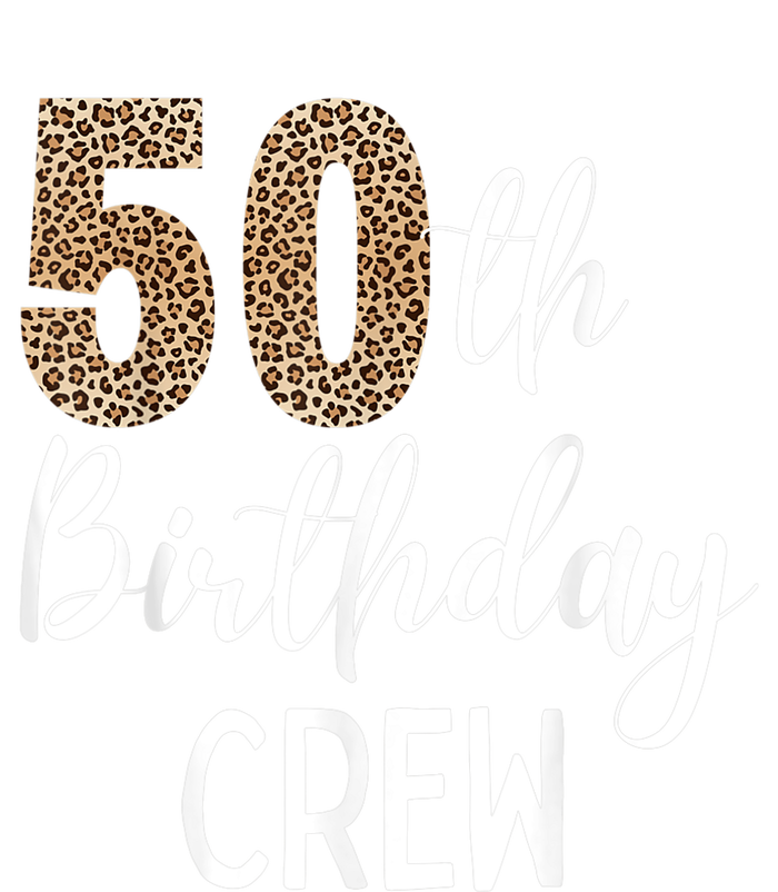 50th Birthday Squad Party Crew with Leopard Print Striped Beanie with Solid Band