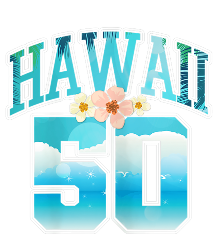 WoM.e.n.s Hawaii 50 50th Birthday Hawaiian Aloha Beach Hibiscus Women’s Perfect Tri Rocker Tank