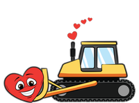 Heart Bulldozer Valentines Day Cool Love Construction Cute Gift Button