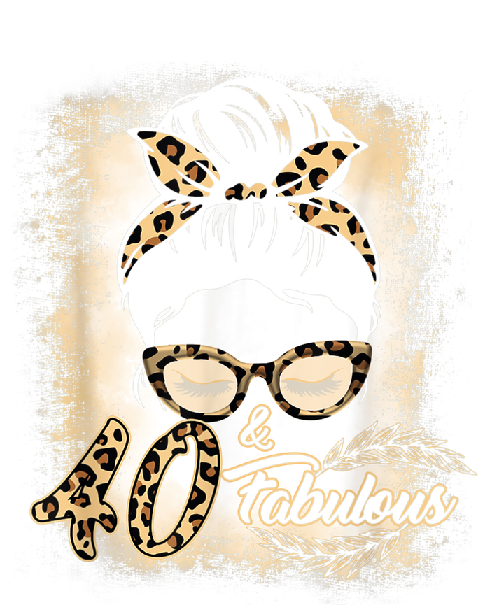 40th Birthday Gift Wom.e.n Girls 40 Year Old Fabulous Leopard Women's Racerback Cropped Tank