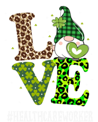 Healthcare Worker Love St Patricks Day Gnome Leopard Gift T-Shirt