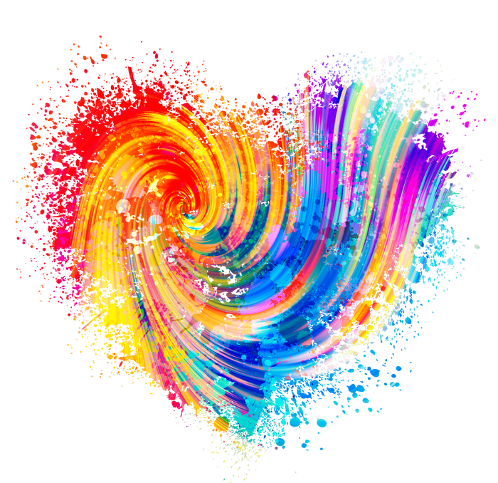 Cool Colorful Paint Swirl Splatter Heart T-Shirt