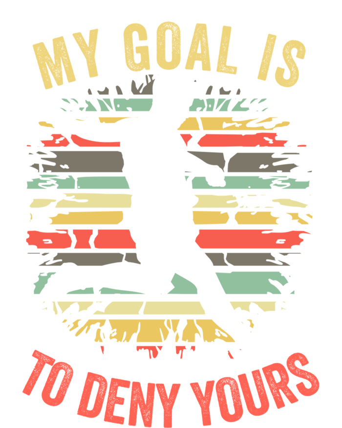 My Goal Is To Deny Yours Vintage Funny Soccer Gift Stripe Pom Pom Beanie