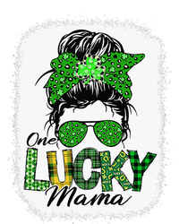 One Lucky Mama Cute Messy Bun St Patricks Day Long Sleeve Pajama Set