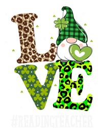 Reading Teacher Love St Patricks Day Gnome Leopard Shamrock Gift T-Shirt