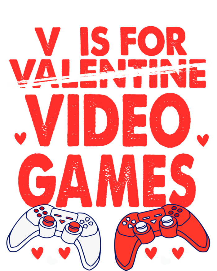 V Is For Video Games Funny Valentines Day Gamer Gift Long Sleeve Shirt