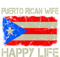 Puerto Rican Wife Happy Life Puerto Rico Flag Funny Husband Gift Women's Long Sleeve Flannel Pajama Set 