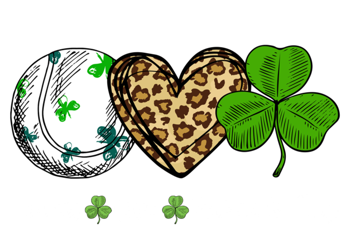 Tennis Love Leopard Heart Shamrock St Patrick's Day Gift Women's T-Shirt