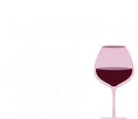 Surviving Social Distancing One Glass At A Time Funny Wine Cool Gift Tie Dye Hoodie