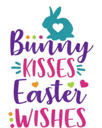 Cute Sunday School or Egg Hunt Bunny Kisses Easter Wishes Women's Long Sleeve Flannel Pajama Set 