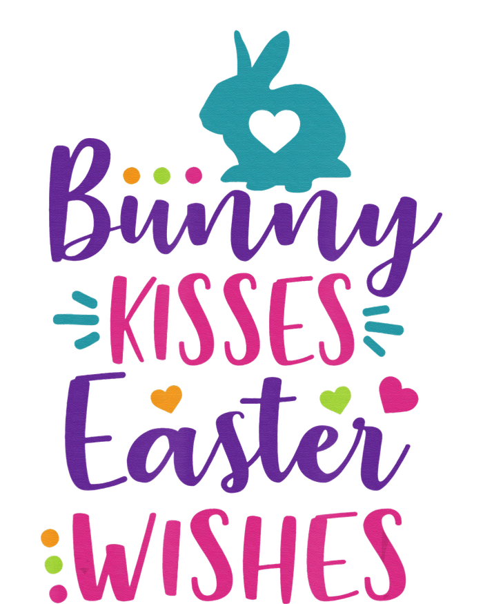 Cute Sunday School or Egg Hunt Bunny Kisses Easter Wishes Women's Long Sleeve Flannel Pajama Set 