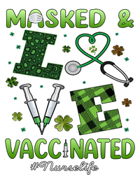 Vaccinated Masked St Patricks Day Nurse Life Healthcare Gift Cute Gift Women's V-Neck T-Shirt