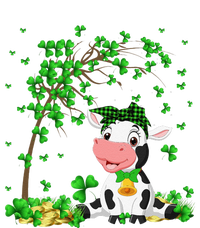 Cute Cow Holding Lucky Shamrock Leaf Farmer St Patrick's Day Softstyle Adult Sport Polo