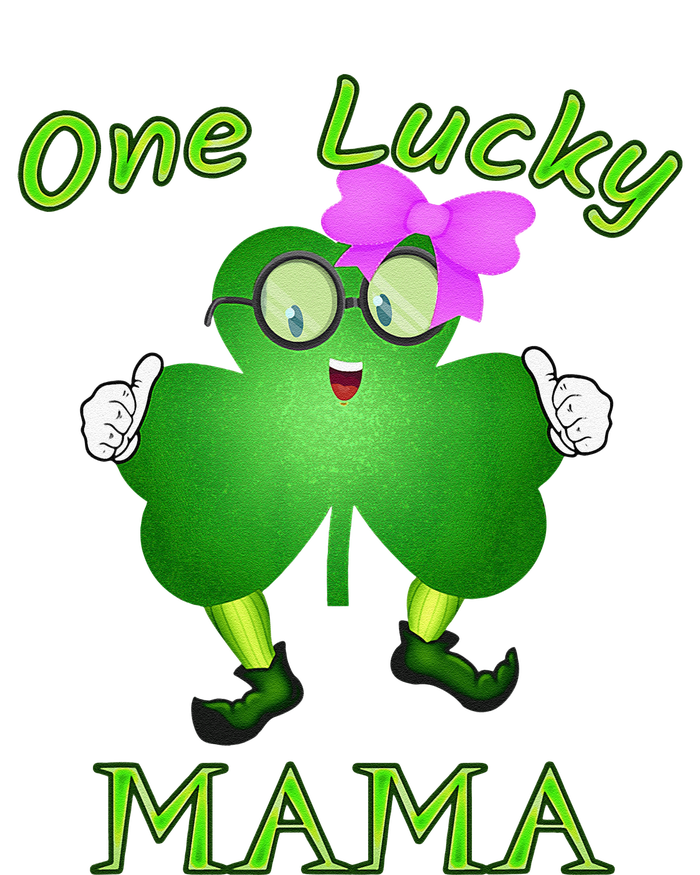 One Lucky Mama Pink Bow Shamrock St Patrick's Day Irish Mom T-Shirt