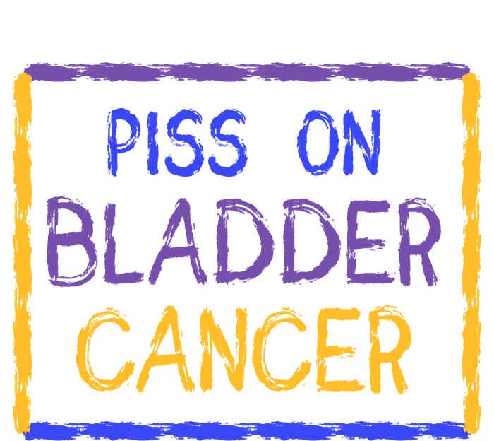 Piss On Bladder Cancer Purple Blue Yellow Ribbon Dysuria Urologist T-Shirt