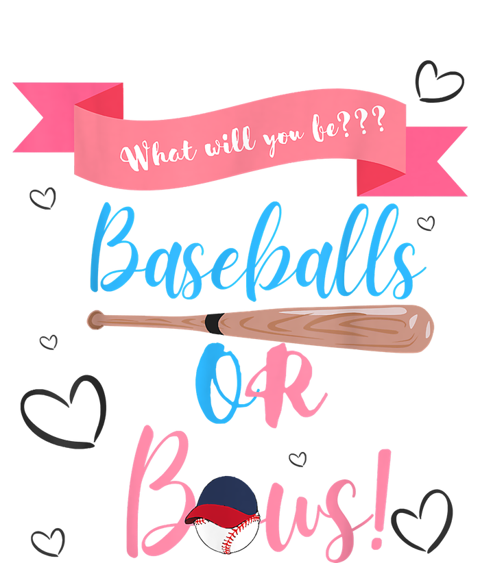 Baseball Or Bows Gender Reveal Enza Ladies Jersey Colorblock Tee