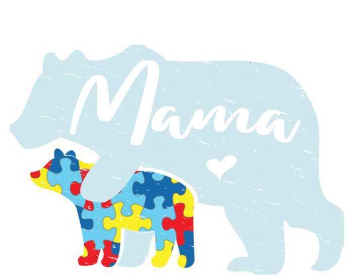 Mama Bear Cute Autism Awareness Mom With Puzzle Piece Cub Gift Ceramic Bell Ornament