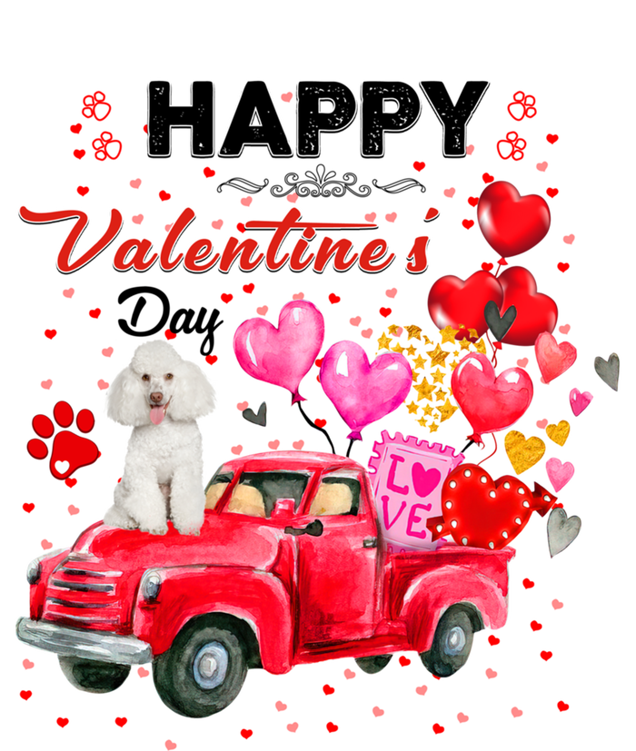 Cute Red Truck Poodle Valentines Day Costume Gift T-Shirt