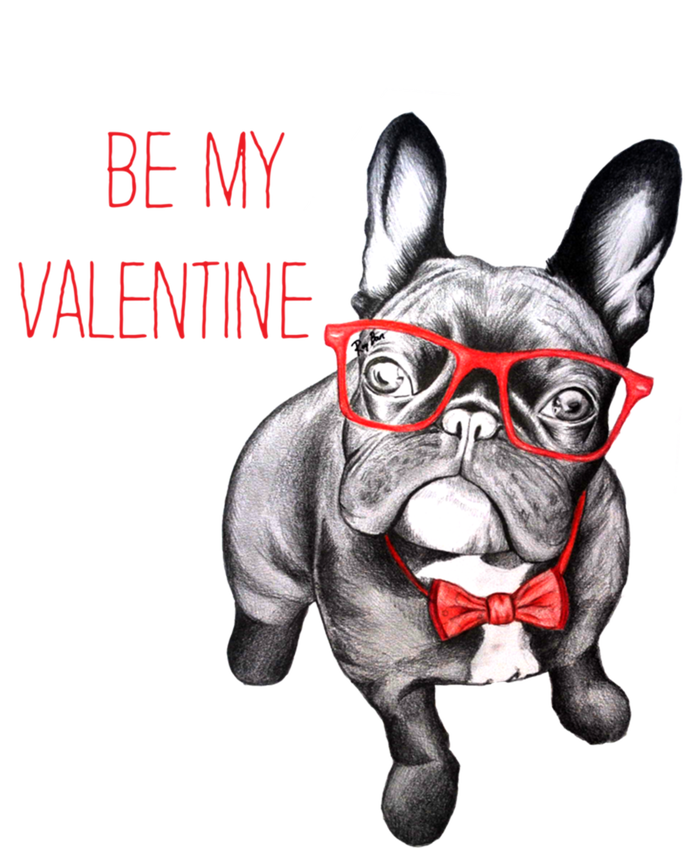 French Bulldog Be My Valentine With Red Glasses Gift T-Shirt