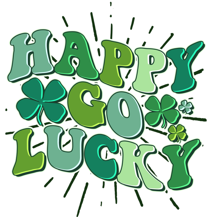 Cute Retro St Patrick's Day Happy Go Lucky Women's Tri-Blend 3/4-Sleeve Raglan Shirt