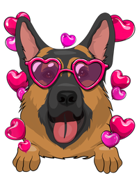 Ger Shepherd Valentines Day Heart Glasses Funny Dog Lover Funny Gift Women's T-Shirt