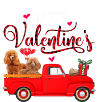 Happy Valentine's Day Funny Red Plaid Truck Poodle Lover Gift Tall Long Sleeve T-Shirt