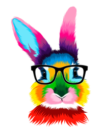 Cute Colorful Bunny Rabbit Head Glasses Happy Easter Day Gift Women's V-Neck T-Shirt