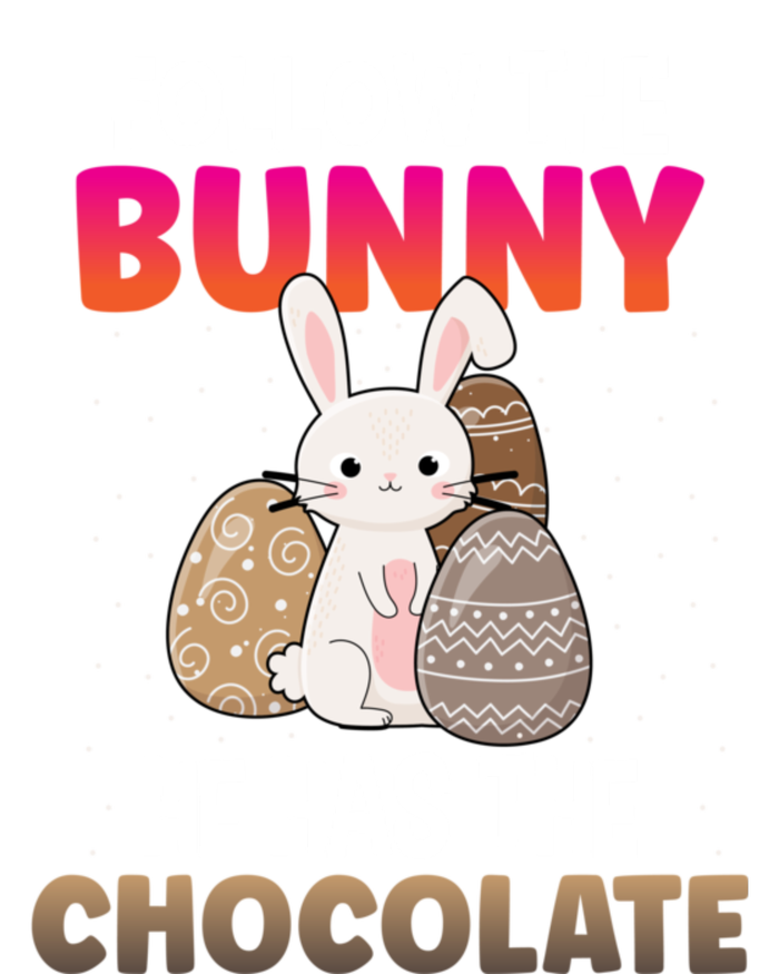 Follow The Bunny He Has Chocolate Happy Easter Day Funny Gift Women's Tri-Blend 3/4-Sleeve Raglan Shirt