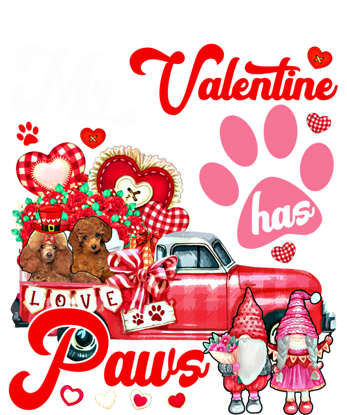 My Valentine Has Paws Couple Poodles On Pickup Gnomes Great Gift Women's T-Shirt