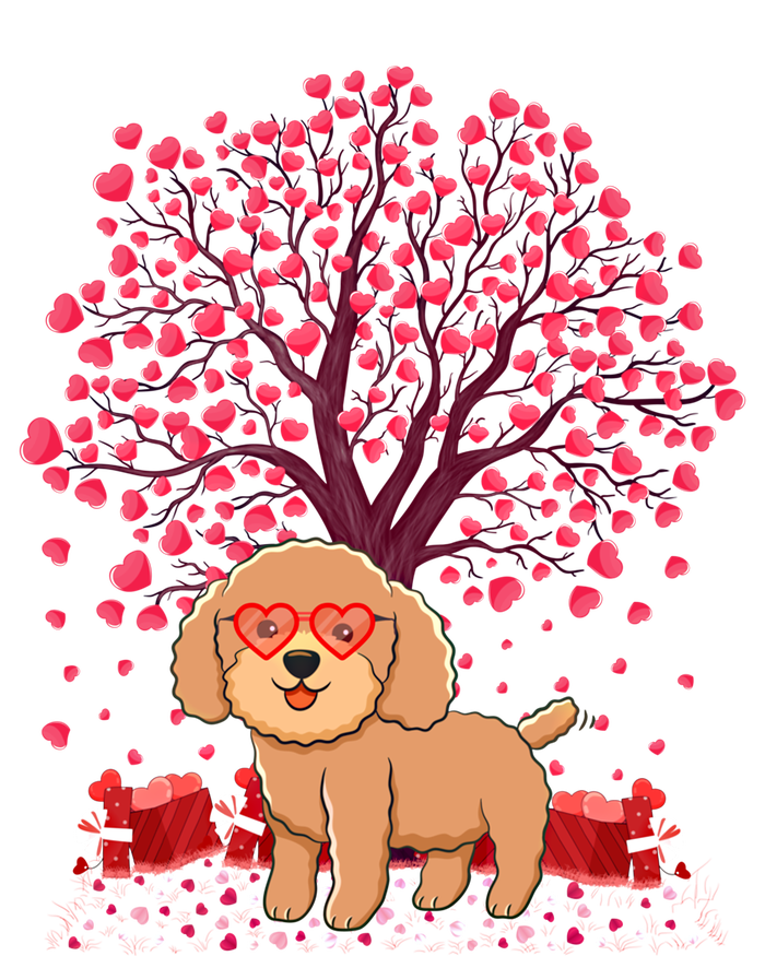 Poodle Dog Lover Heart Tree Poodle Valentine's Day Gift T-Shirt