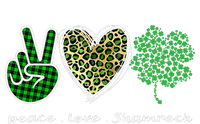 Leopard Peace Love Shamrock Irish Saint Patrick's Day Cute Women's T-Shirt