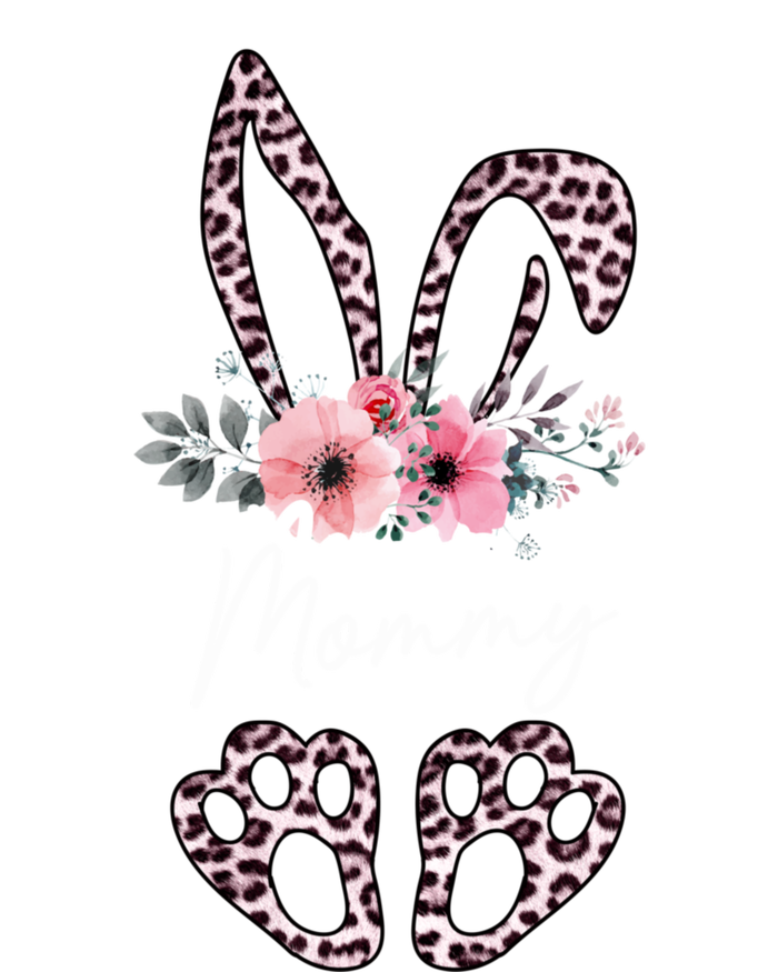 Mommy Easter Bunny Floral Leopard Print Mom Happy Easter Gift Kids Long Sleeve Shirt