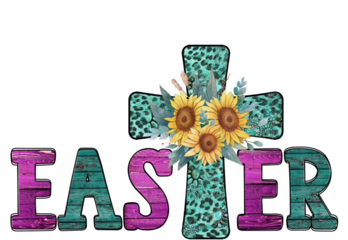 Turquoise Leopard Easter Cross For Christian Sunflower Mom Cool Gift Short Acrylic Beanie