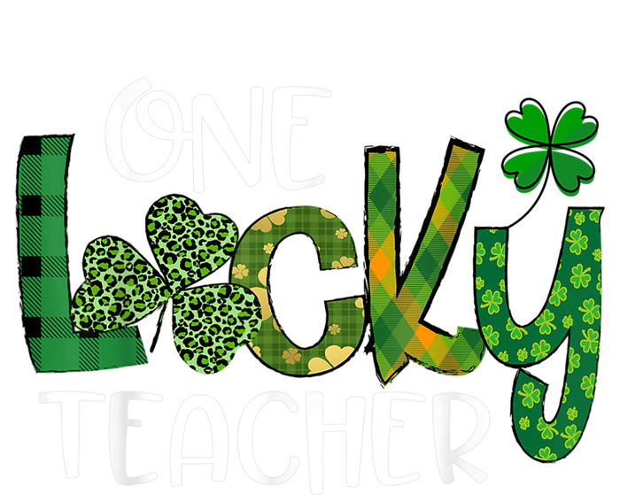 Shamrock One Lucky Teacher St. Patrick's Day School Women's Long Sleeve Flannel Pajama Set 