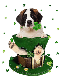 St Patrick's Day Leprechaun Saint Bernard Dog Shamrock Irish Grommeted Golf Towel