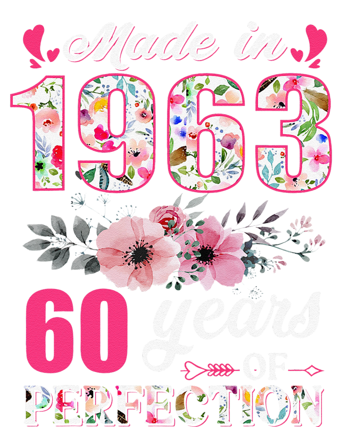 Made In 1963 Floral 60 Year Old 60th Birthday Gifts V-Neck T-Shirt