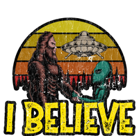 I Believe Funny Alien And Bigfoot Design Distressed T-Shirt