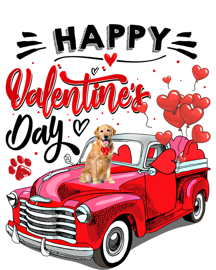 Red Truck Happy Valentines Day Golden Retriever Hearts Gift Ladies Essential Tank