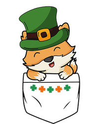 Cute Saint Patrick's Day Fox With Green Hat In Pocket Cooling Performance Long Sleeve Crew