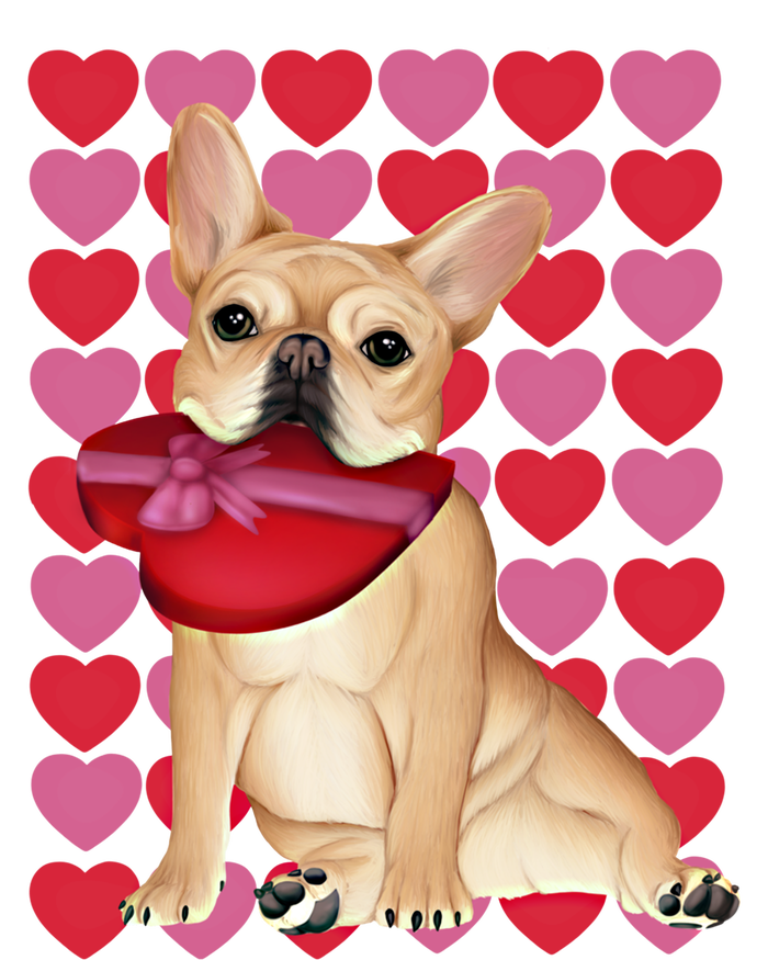 Valentine's French Bulldog With Heart Box Of Chocolates Cool Gift T-Shirt