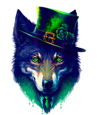 Leprechaun Wolf Irish Wolf Lover St Patrick's Day Tall Hoodie