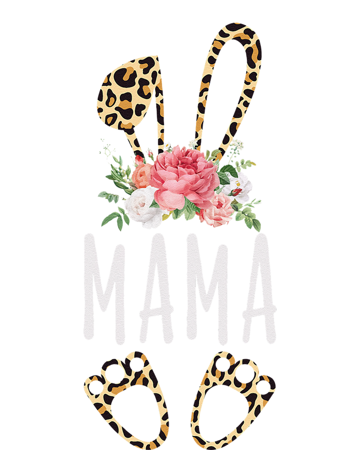 Floral Leopard Mama Bunny Gift Happy Easter Mother's Day Flexfit Unipanel Trucker Cap