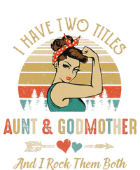 I Have Two Titles Aunt & Godmother Mother'S Day Women's Long Sleeve Flannel Pajama Set 