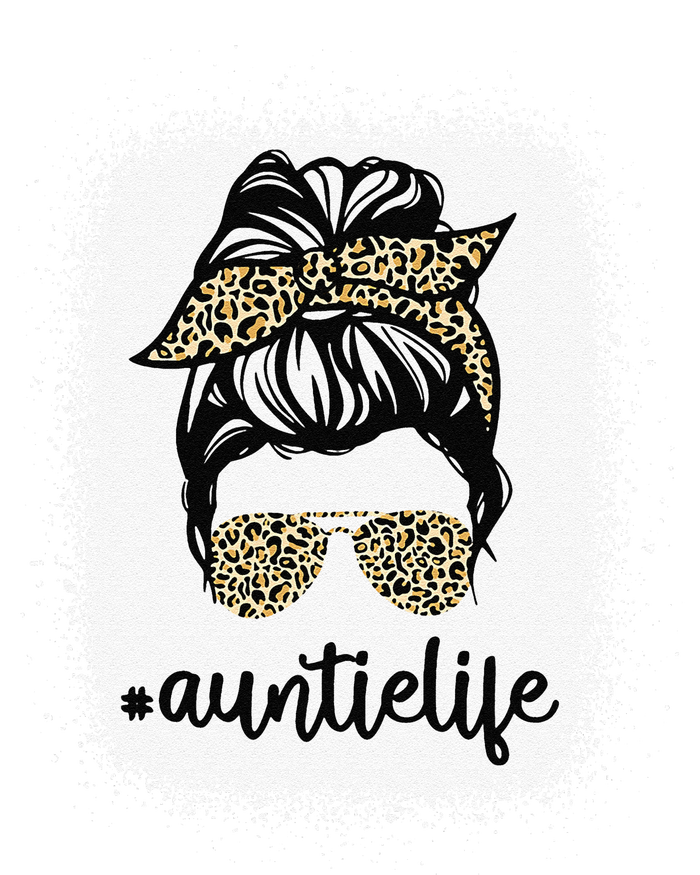 Leopard Print Sunglasses Auntie Life Messy Bun Mother's Day Toddler Long Sleeve Shirt