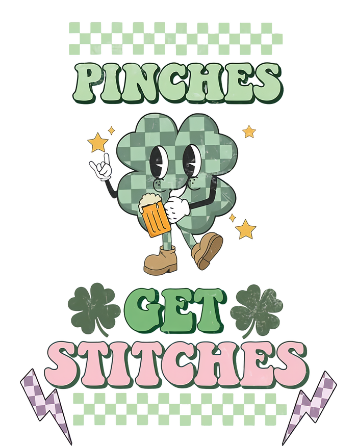 Pinches Get Stitches St Patricks Days Lucky Vibes Clover Irish Drinking Team Sustainable Beanie